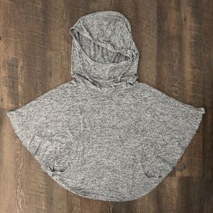 Grey Loose-fit Cowl Neck Top with Hood - Women’s S